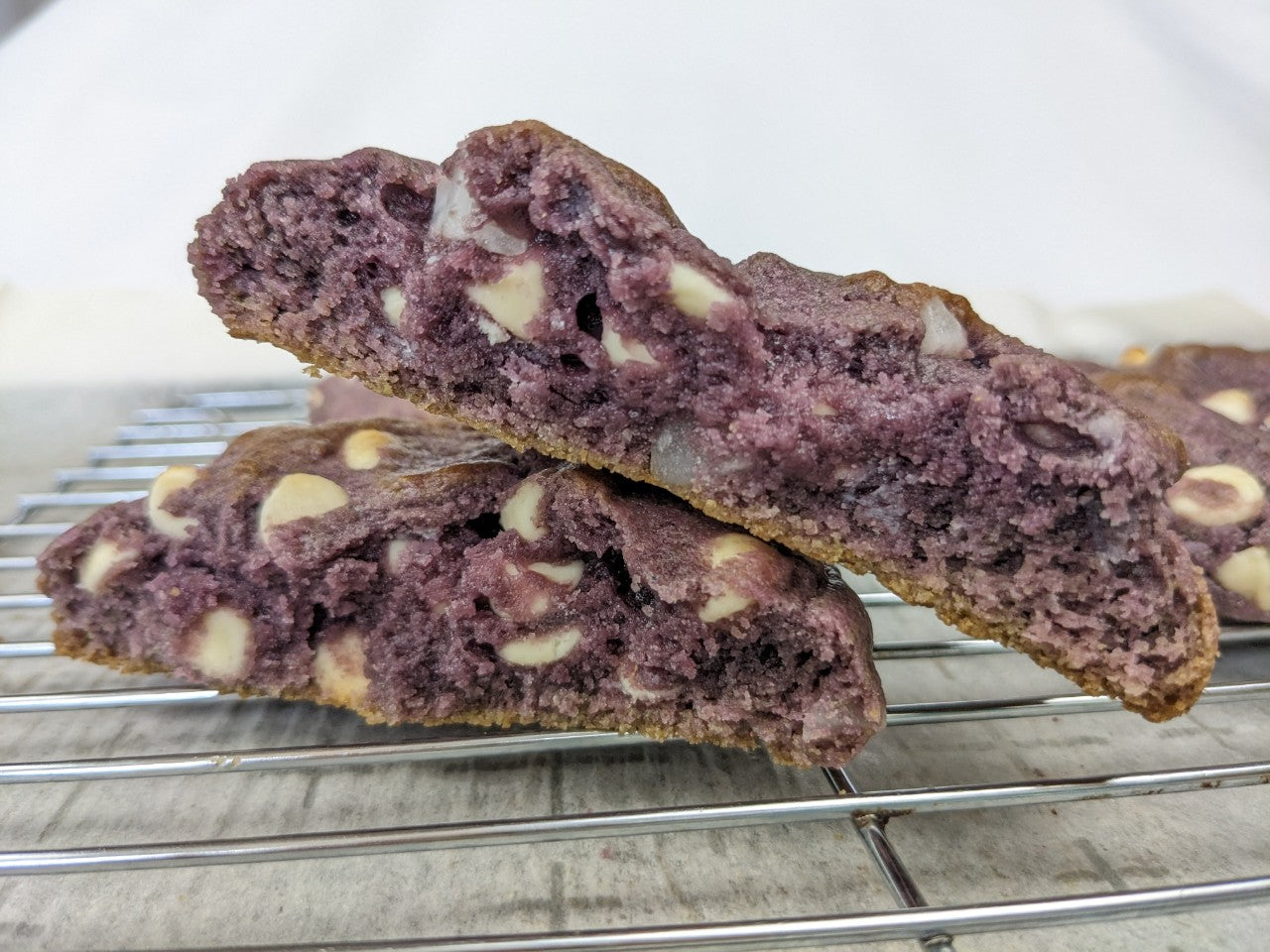 Ube White Chocolate Coconut Cookies